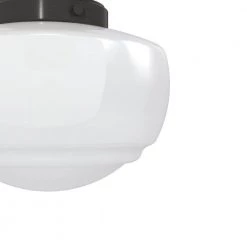 Saddle Creek 6.75 in. 1-Light Noble Bronze Semi-Flush Mount with Cased White Glass Shade by Hunter -Hunter Sales noble bronze hunter flush mount lights 19113 40 1000