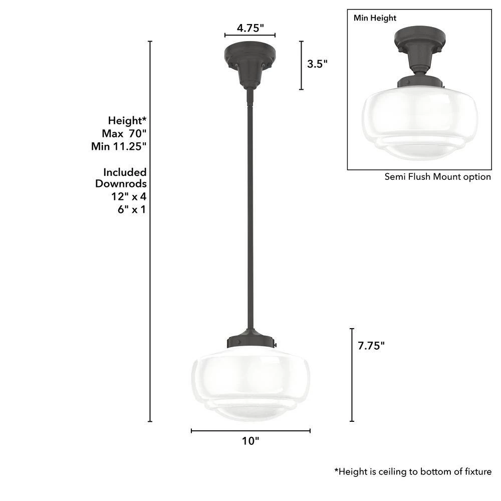 Saddle Creek 1 Light Noble Bronze Mini Pendant with Frosted Glass Shade Kitchen Light by Hunter 7 Saddle Creek 1 Light Noble Bronze Mini Pendant with Frosted Glass Shade Kitchen Light by Hunter - Image 5