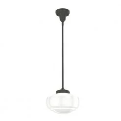 Saddle Creek 1 Light Noble Bronze Mini Pendant with Frosted Glass Shade Kitchen Light by Hunter