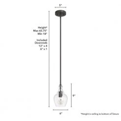 Maple Park 1 Light Noble Bronze Mini Pendent Light with Glass Shade Kitchen Light by Hunter -Hunter Sales noble bronze hunter pendant lights 19568 66 1000