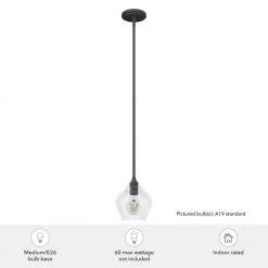 Dunshire 1-Light Noble Bronze Island Mini-Pendant Light with Clear Ginger Jar Glass Shade by Hunter -Hunter Sales noble bronze hunter pendant lights 19648 c3 1000