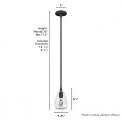 Dunshire 1-Light Noble Bronze Island Mini-Pendant Light with Clear Curved Vase Glass Shade by Hunter 13 Dunshire 1-Light Noble Bronze Island Mini-Pendant Light with Clear Curved Vase Glass Shade by Hunter -Hunter Sales noble bronze hunter pendant lights 19652 1d 1000