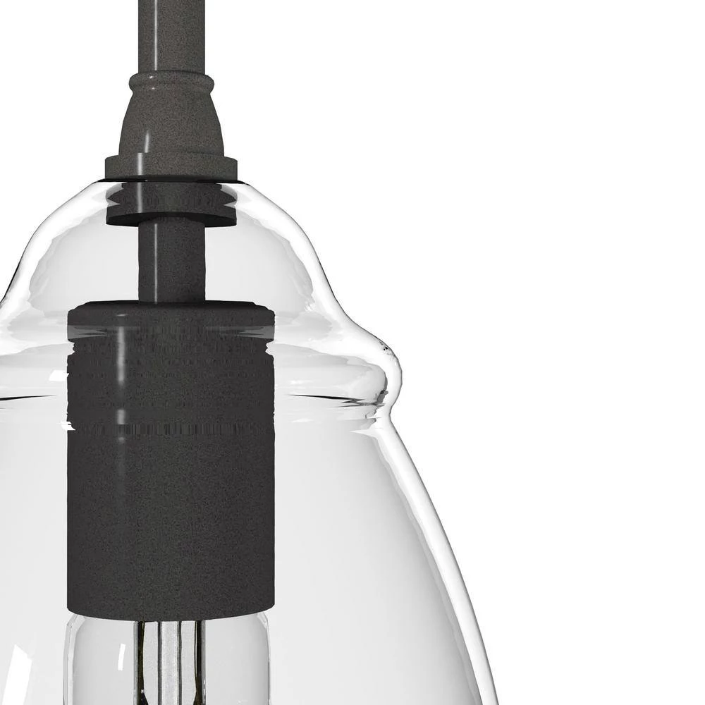 Dunshire 1-Light Noble Bronze Island Mini-Pendant Light with Clear Curved Vase Glass Shade by Hunter 6 Dunshire 1-Light Noble Bronze Island Mini-Pendant Light with Clear Curved Vase Glass Shade by Hunter - Image 4