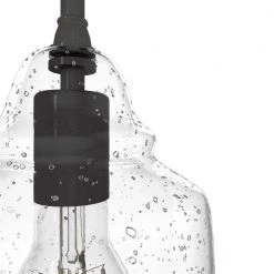 Dunshire 1-Light Noble Bronze Island Mini-Pendant Light with Clear Seeded Bell Glass Shade by Hunter -Hunter Sales noble bronze hunter pendant lights 19657 a0 1000