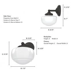 Saddle Creek 1-Light Noble Bronze Wall Sconce with Cased White Glass Shade by Hunter -Hunter Sales noble bronze hunter vanity lighting 19186 a0 1000