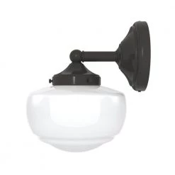 Saddle Creek 1-Light Noble Bronze Wall Sconce with Cased White Glass Shade by Hunter -Hunter Sales noble bronze hunter vanity lighting 19186 c3 1000