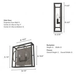 Stone Creek 2 Light Aged Steel Wall Sconce Bathroom Light by Hunter -Hunter Sales noble bronze hunter vanity lighting 19228 66 1000