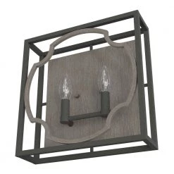 Stone Creek 2 Light Aged Steel Wall Sconce Bathroom Light by Hunter -Hunter Sales noble bronze hunter vanity lighting 19228 c3 1000