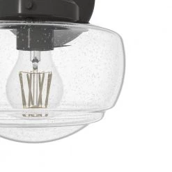 Saddle Creek 1-Light Noble Bronze Wall Sconce with Clear Seeded Glass Shade by Hunter -Hunter Sales noble bronze hunter vanity lighting 19270 40 1000