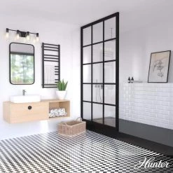 Lochemeade 28.5 in. 4 Light Noble Bronze Vanity Light with Clear Seeded Glass Shades Bathroom Light by Hunter 12 Lochemeade 28.5 in. 4 Light Noble Bronze Vanity Light with Clear Seeded Glass Shades Bathroom Light by Hunter -Hunter Sales noble bronze hunter vanity lighting 19713 40 1000