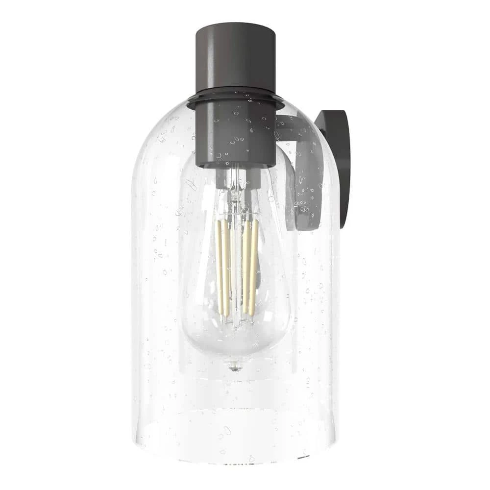 Lochemeade 28.5 in. 4 Light Noble Bronze Vanity Light with Clear Seeded Glass Shades Bathroom Light by Hunter 9 Lochemeade 28.5 in. 4 Light Noble Bronze Vanity Light with Clear Seeded Glass Shades Bathroom Light by Hunter - Image 7