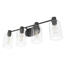 Lochemeade 28.5 in. 4 Light Noble Bronze Vanity Light with Clear Seeded Glass Shades Bathroom Light by Hunter 17 Lochemeade 28.5 in. 4 Light Noble Bronze Vanity Light with Clear Seeded Glass Shades Bathroom Light by Hunter -Hunter Sales noble bronze hunter vanity lighting 19713 c3 1000