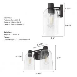 Lochemeade 12.5 in. 2 Light Noble Bronze Vanity Light with Clear Seeded Glass Shades Bathroom Light by Hunter 16 Lochemeade 12.5 in. 2 Light Noble Bronze Vanity Light with Clear Seeded Glass Shades Bathroom Light by Hunter -Hunter Sales noble bronze hunter vanity lighting 19780 77 1000