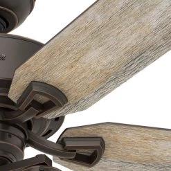 Devon Park 52 in. LED Indoor Onyx Bengal Ceiling Fan with Light and Remote Control by Hunter -Hunter Sales onyx bengal hunter ceiling fans with lights 50235 4f 1000