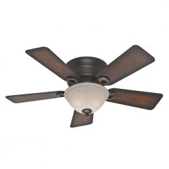 Conroy 42 in. Indoor Onyx Bengal Bronze Low Profile Ceiling Fan with Light Kit by Hunter