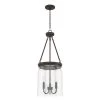 Devon Park 3 Light Onyx Bengal Island Pendant Light with Clear Glass Shade Foyer Light by Hunter -Hunter Sales onyx bengal hunter chandeliers 19153 64 1000