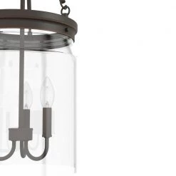 Devon Park 3 Light Onyx Bengal Island Pendant Light with Clear Glass Shade Foyer Light by Hunter -Hunter Sales onyx bengal hunter chandeliers 19153 a0 1000
