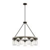 Devon Park 9 Light Onyx Bengal Wagonwheel Chandelier with Clear Glass Shades Kitchen Light by Hunter -Hunter Sales onyx bengal hunter chandeliers 19245 64 1000