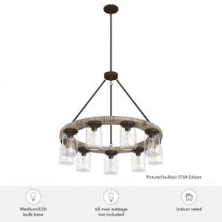 Devon Park 9 Light Onyx Bengal Wagonwheel Chandelier with Clear Glass Shades Kitchen Light by Hunter -Hunter Sales onyx bengal hunter chandeliers 19245 66 1000