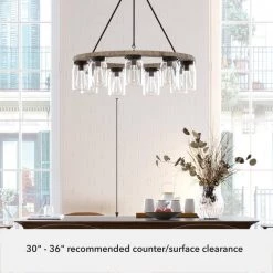 Devon Park 9 Light Onyx Bengal Wagonwheel Chandelier with Clear Glass Shades Kitchen Light by Hunter -Hunter Sales onyx bengal hunter chandeliers 19245 c3 1000