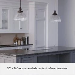 Cypress Grove 1 Light Onyx Bengal Island Pendant Light with Clear Holophane Glass Shade Dining Room Light by Hunter -Hunter Sales onyx bengal hunter chandeliers 19250 77 1000