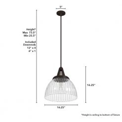 Cypress Grove 1 Light Onyx Bengal Island Pendant Light with Clear Holophane Glass Shade Dining Room Light by Hunter 15 Cypress Grove 1 Light Onyx Bengal Island Pendant Light with Clear Holophane Glass Shade Dining Room Light by Hunter -Hunter Sales onyx bengal hunter chandeliers 19252 66 1000