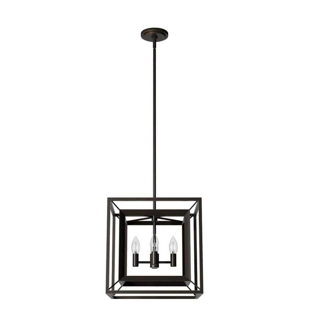 Doherty 4-Light Onyx Bengal Island Chandelier by Hunter 3 Doherty 4-Light Onyx Bengal Island Chandelier by Hunter