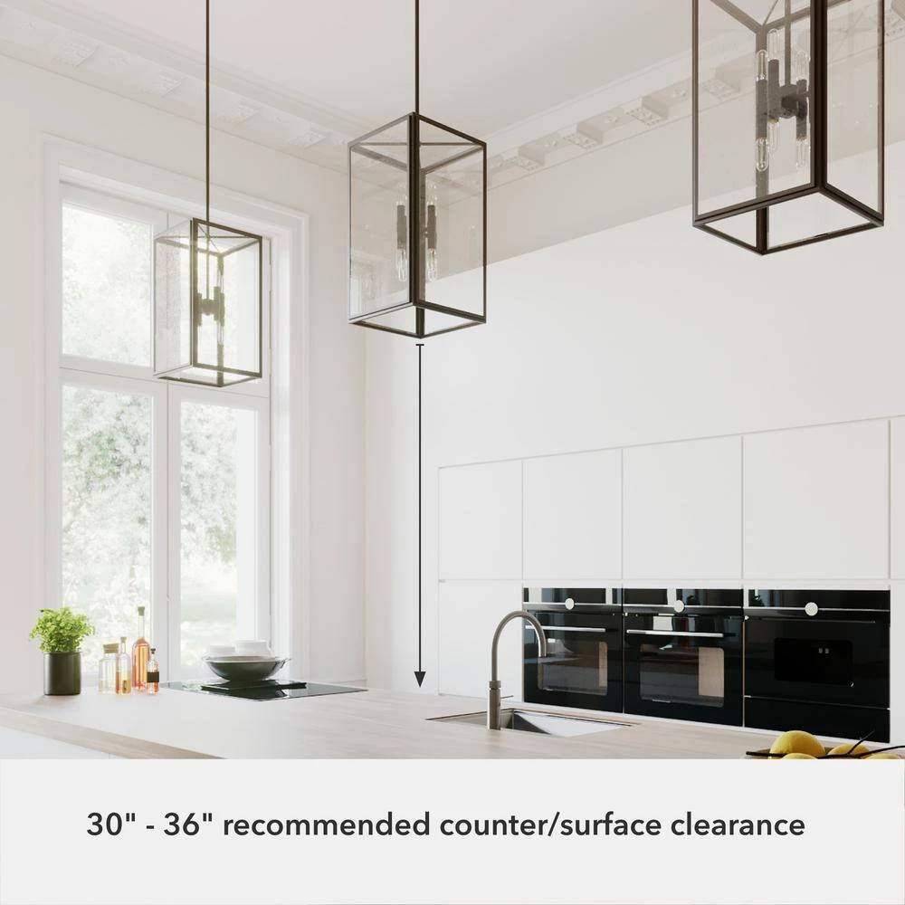 Felippe 8 Light Onyx Bengal Island Pendant Light with Clear Seeded Glass Shade Kitchen Light by Hunter 9 Felippe 8 Light Onyx Bengal Island Pendant Light with Clear Seeded Glass Shade Kitchen Light by Hunter - Image 7