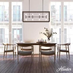 Felippe 8 Light Onyx Bengal Island Chandelier with Seeded Glass Shade Kitchen Light by Hunter -Hunter Sales onyx bengal hunter chandeliers 19978 40 1000