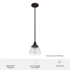 Cypress Grove 1 Light Onyx Bengal Island Pendant Light with Clear Holophane Glass Shade Dining Room Light by Hunter -Hunter Sales onyx bengal hunter pendant lights 19230 1d 1000