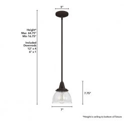 Cypress Grove 1 Light Onyx Bengal Island Pendant Light with Clear Holophane Glass Shade Dining Room Light by Hunter -Hunter Sales onyx bengal hunter pendant lights 19230 66 1000