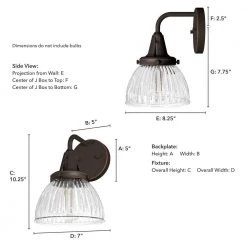 Cypress Grove 1 Light Onyx Bengal Wall Sconce with Clear Holophane Shade Bathroom Light by Hunter 13 Cypress Grove 1 Light Onyx Bengal Wall Sconce with Clear Holophane Shade Bathroom Light by Hunter -Hunter Sales oynx bengal hunter wall sconces 19254 66 1000