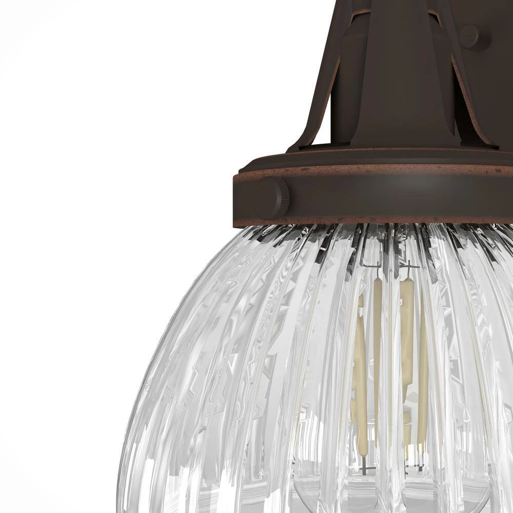 Cypress Grove 1 Light Onyx Bengal Wall Sconce with Clear Holophane Shade Bathroom Light by Hunter 5 Cypress Grove 1 Light Onyx Bengal Wall Sconce with Clear Holophane Shade Bathroom Light by Hunter - Image 4