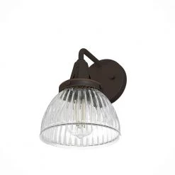 Cypress Grove 1 Light Onyx Bengal Wall Sconce with Clear Holophane Shade Bathroom Light by Hunter 14 Cypress Grove 1 Light Onyx Bengal Wall Sconce with Clear Holophane Shade Bathroom Light by Hunter -Hunter Sales oynx bengal hunter wall sconces 19254 c3 1000