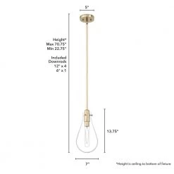 Lundin 1 Light Palm Gold Island Pendant Light with Glass Shade Kitchen Light by Hunter -Hunter Sales palm gold hunter chandeliers 19560 77 1000