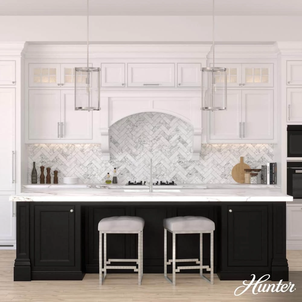 Astwood 1 Light Polished Nickel Island Pendant with Clear Glass Shade Dining Room Light by Hunter 5 Astwood 1 Light Polished Nickel Island Pendant with Clear Glass Shade Dining Room Light by Hunter - Image 3