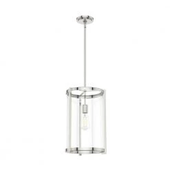 Astwood 1 Light Polished Nickel Island Pendant with Clear Glass Shade Dining Room Light by Hunter