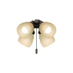 4-Light Premier Bronze Ceiling Fan Shades LED Light Kit by Hunter