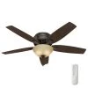 Newsome 52 in. Indoor Premier Bronze Low-Profile Ceiling Fan With LED Light Kit and Remote by Hunter -Hunter Sales premier bronze hunter ceiling fans with lights 32844 64 1000