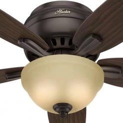 Newsome 52 in. Indoor Premier Bronze Low-Profile Ceiling Fan With LED Light Kit and Remote by Hunter 23 Newsome 52 in. Indoor Premier Bronze Low-Profile Ceiling Fan With LED Light Kit and Remote by Hunter -Hunter Sales premier bronze hunter ceiling fans with lights 32844 fa 1000