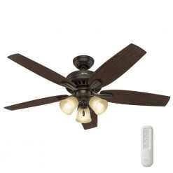 Newsome 52 in. Indoor Premier Bronze Ceiling Fan With LED Light Kit and Remote by Hunter