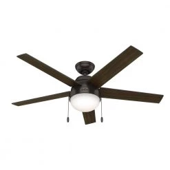 Anslee 52 in. LED Indoor Premier Bronze Ceiling Fan with Light Kit by Hunter