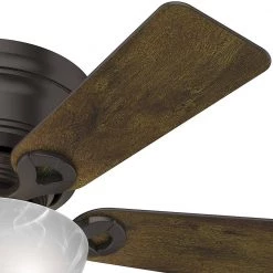 Haskell 42 in. Low Profile Indoor Premier Bronze Ceiling Fan by Hunter -Hunter Sales premier bronze hunter ceiling fans with lights 52137 4f 1000