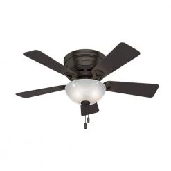 Haskell 42 in. Low Profile Indoor Premier Bronze Ceiling Fan by Hunter