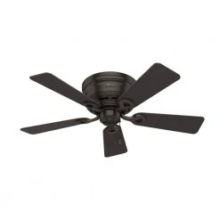 Haskell 42 in. Low Profile Indoor Premier Bronze Ceiling Fan by Hunter -Hunter Sales premier bronze hunter ceiling fans with lights 52137 66 1000