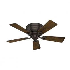 Haskell 42 in. Low Profile Indoor Premier Bronze Ceiling Fan by Hunter -Hunter Sales premier bronze hunter ceiling fans with lights 52137 77 1000