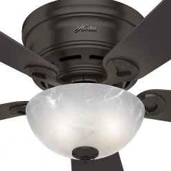 Haskell 42 in. Low Profile Indoor Premier Bronze Ceiling Fan by Hunter -Hunter Sales premier bronze hunter ceiling fans with lights 52137 a0 1000