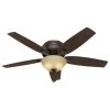 Newsome 52 in. Indoor Premier Bronze Bowl Light Kit Low-Profile Ceiling Fan by Hunter 2 Newsome 52 in. Indoor Premier Bronze Bowl Light Kit Low-Profile Ceiling Fan by Hunter -Hunter Sales premier bronze hunter ceiling fans with lights 53314 64 1000