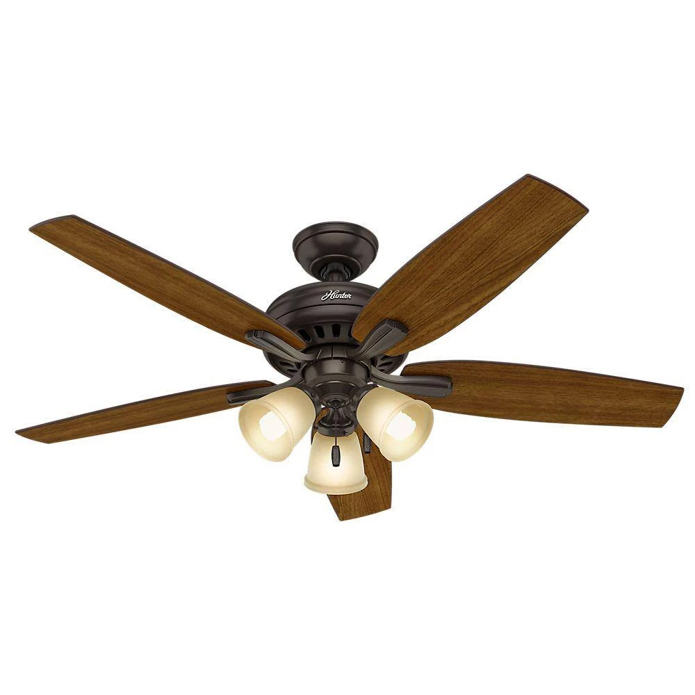 Newsome 52 in. Indoor Premier Bronze Ceiling Fan with Three Light Kit by Hunter 11 Newsome 52 in. Indoor Premier Bronze Ceiling Fan with Three Light Kit by Hunter - Image 9