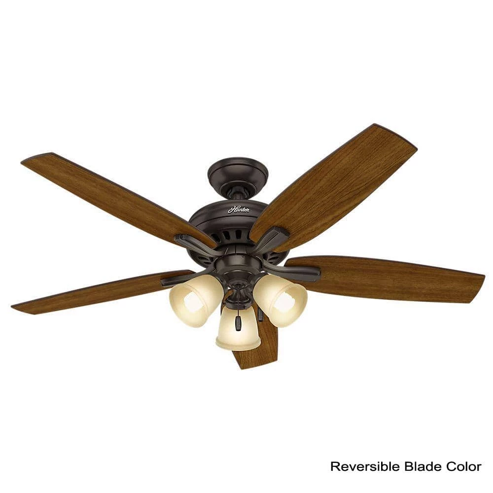 Newsome 52 in. Indoor Premier Bronze Ceiling Fan with Three Light Kit by Hunter 4 Newsome 52 in. Indoor Premier Bronze Ceiling Fan with Three Light Kit by Hunter - Image 2